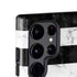 Black and White Striped Marble Galaxy S25 Ultra Impact Case