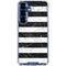 Black and White Striped Marble Galaxy S25 Plus Clear Case