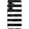 Black and White Striped Marble Galaxy S26 Plus Impact Case