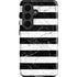 Black and White Striped Marble Galaxy S26 Plus Impact Case