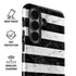Black and White Striped Marble Galaxy S26 Plus Impact Case