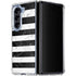 Black and White Striped Marble Galaxy Z Fold5 5G Clear Case