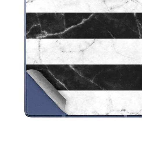 Black and White Striped Marble Galaxy Z Fold6 Skin