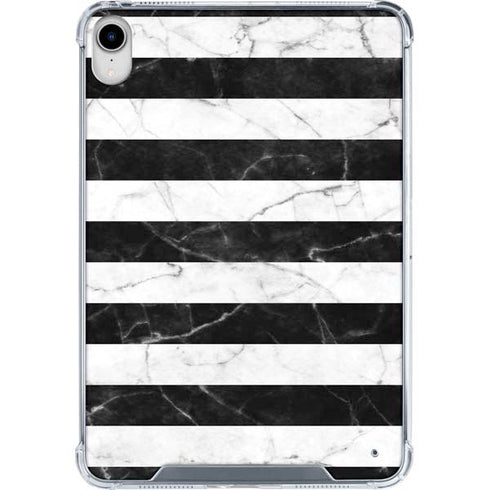 Black and White Striped Marble iPad 11th Gen (2025) Clear Case