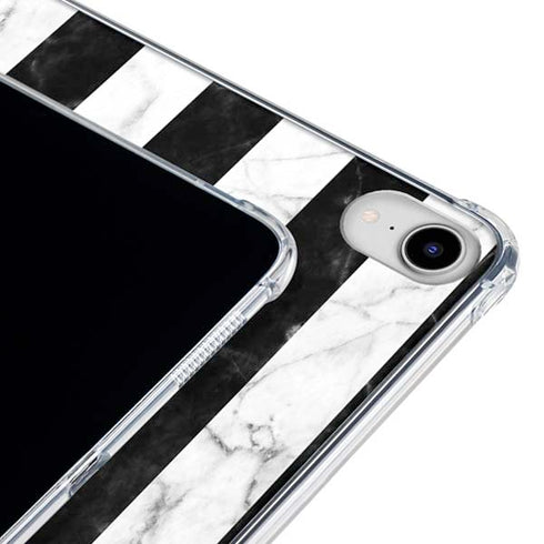 Black and White Striped Marble iPad 11th Gen (2025) Clear Case