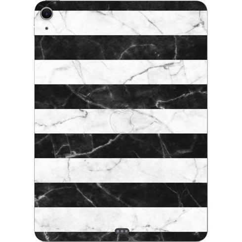 Black and White Striped Marble Apple iPad Air Skin