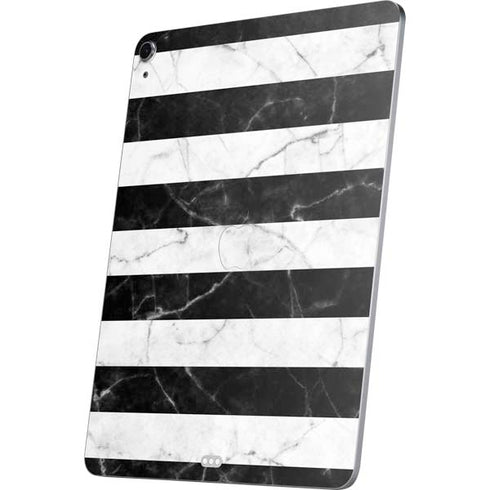 Black and White Striped Marble Apple iPad Air Skin