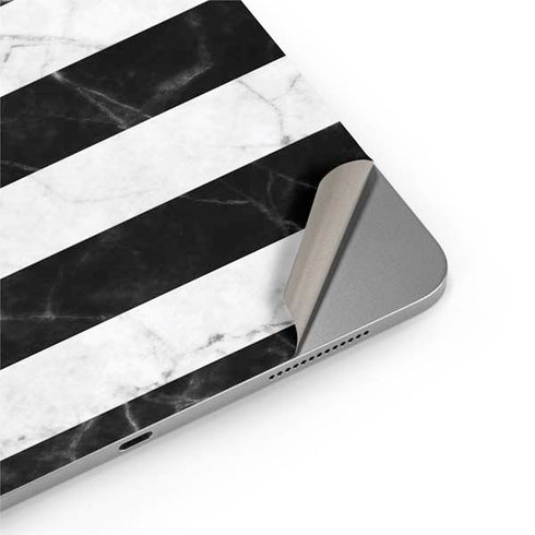 Black and White Striped Marble Apple iPad Air Skin