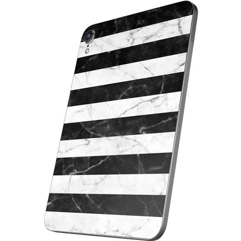 Black and White Striped Marble Apple iPad Mini Skin