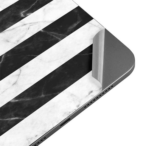 Black and White Striped Marble Apple iPad Mini Skin