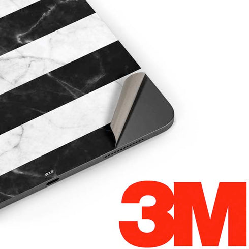 Black and White Striped Marble Apple iPad Pro Skin