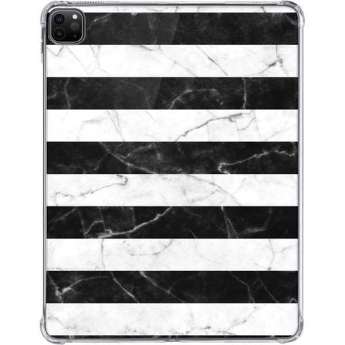 Black and White Striped Marble iPad Pro 11in (2024) Clear Case