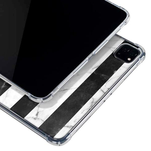 Black and White Striped Marble iPad Pro 11in (2024) Clear Case