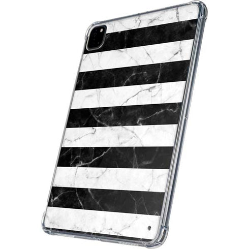 Black and White Striped Marble iPad Pro 11in (2024) Clear Case