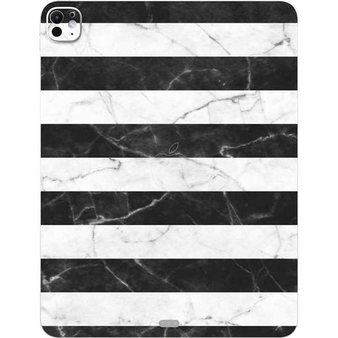 Black and White Striped Marble iPad Pro 13in M4 (2024) Skin