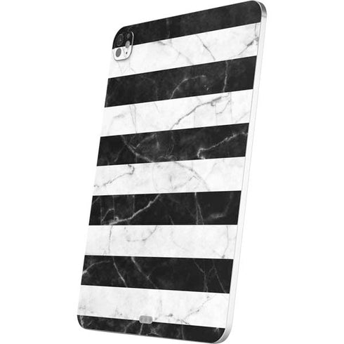 Black and White Striped Marble iPad Pro 13in M4 (2024) Skin