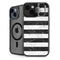 Black and White Striped Marble iPhone 14 Kickstand Case