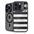 Black and White Striped Marble iPhone 14 Pro Kickstand Case