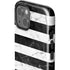 Black and White Striped Marble iPhone 15 Impact Case