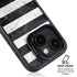 Black and White Striped Marble iPhone 15 Kickstand Case