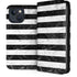 Black and White Striped Marble iPhone 15 Plus Folio Case