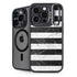 Black and White Striped Marble iPhone 15 Pro Kickstand Case