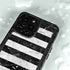 Black and White Striped Marble iPhone 15 Pro Waterproof Case