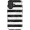 Black and White Striped Marble iPhone 16 Plus Impact Case