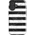 Black and White Striped Marble iPhone 16 Plus Impact Case