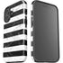 Black and White Striped Marble iPhone 16 Plus Impact Case