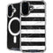 Black and White Striped Marble iPhone 16 Plus MagSafe Case
