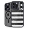Black and White Striped Marble iPhone 16 Pro Kickstand Case