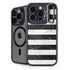 Black and White Striped Marble iPhone 16 Pro Kickstand Case