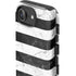 Black and White Striped Marble iPhone 16e Impact Case