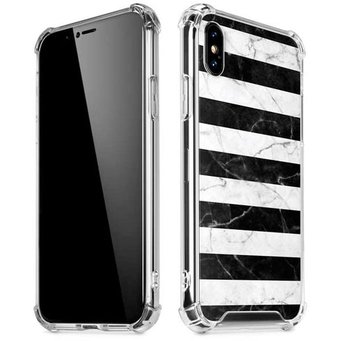 Black and White Striped Marble iPhone X/XS Clear Case