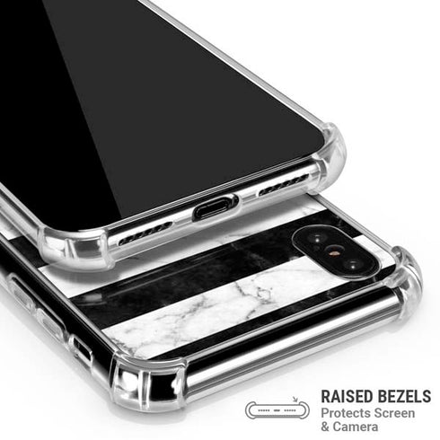 Black and White Striped Marble iPhone X/XS Clear Case