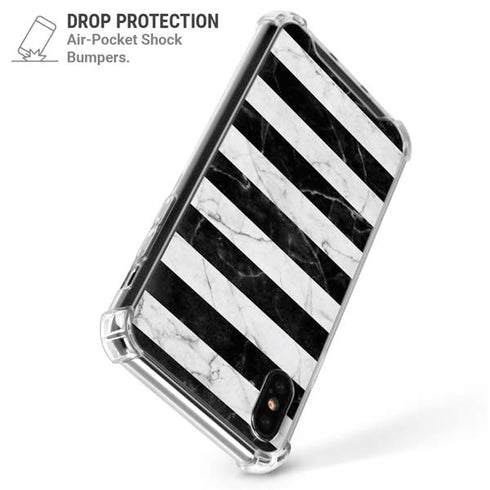 Black and White Striped Marble iPhone X/XS Clear Case