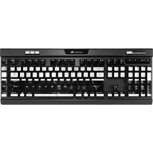 Black and White Striped Marble K95 RGB PLATINUM Mechanical Gaming Keyboard Skin