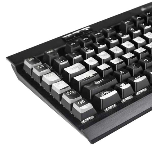 Black and White Striped Marble K95 RGB PLATINUM Mechanical Gaming Keyboard Skin