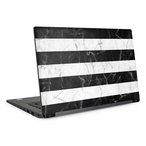 Black and White Striped Marble Dell Latitude Skin