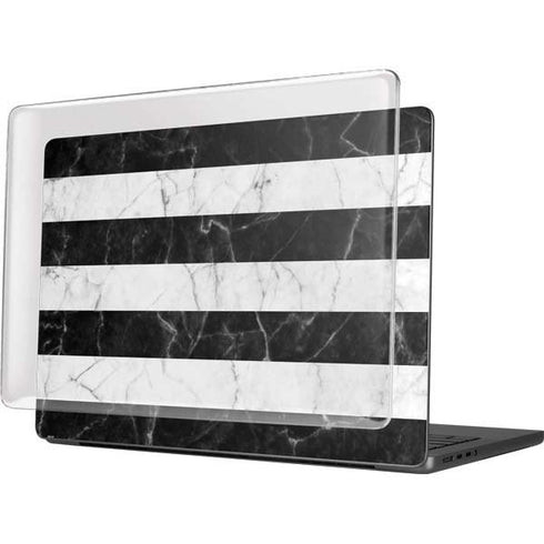 Black and White Striped Marble MacBook Pro 14in (2021-24) Case plus Skin