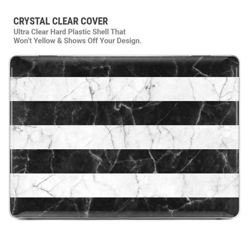Black and White Striped Marble MacBook Pro 14in (2021-24) Case plus Skin