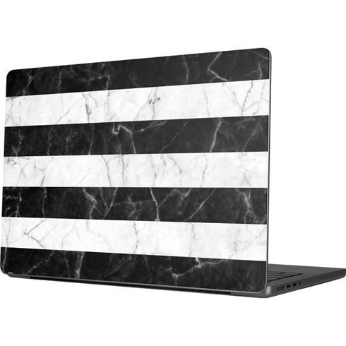 Black and White Striped Marble Apple MacBook Pro 14-inch Skin