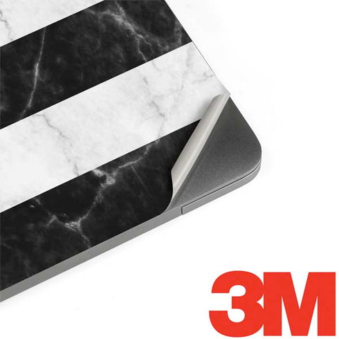 Black and White Striped Marble MacBook Skins