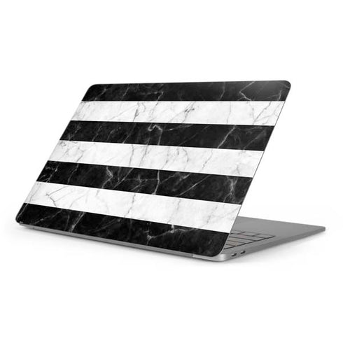 Black and White Striped Marble Apple MacBook Pro 16-inch Skin