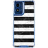 Black and White Striped Marble Moto G Play 4G (2024) Clear Case