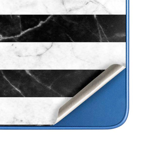 Black and White Striped Marble Moto G Play 4G (2024) Skin