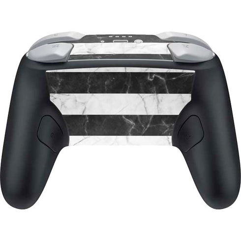 Black and White Striped Marble Nintendo Switch 2 (2025) Pro Controller Skin