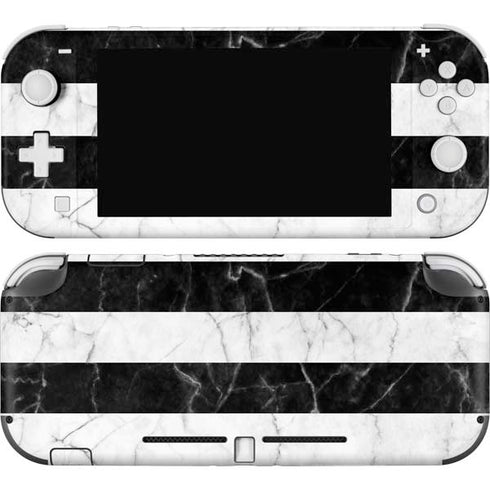 Black and White Striped Marble Nintendo Skins