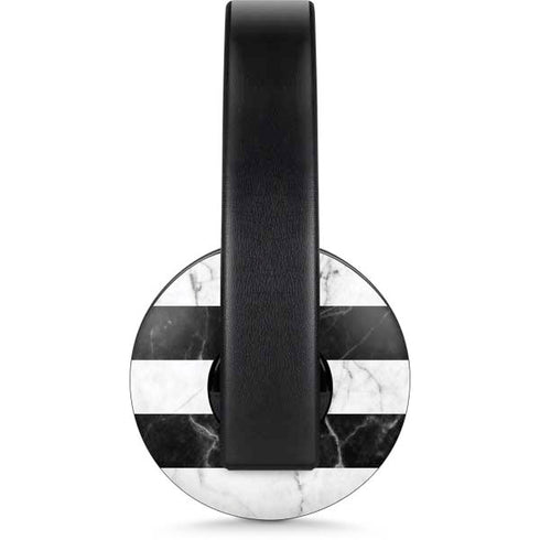 Black and White Striped Marble PlayStation 4 Gold Wireless Headset Skin